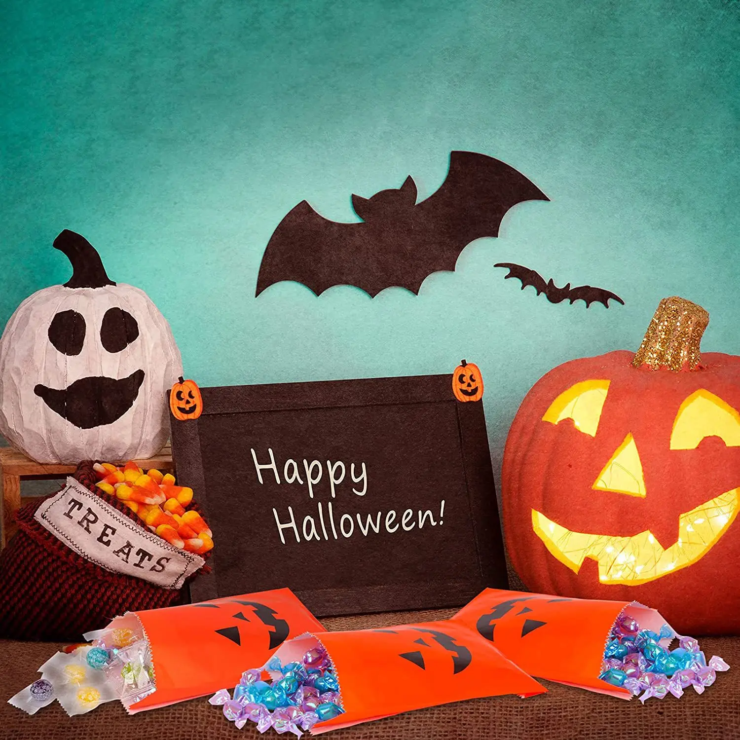 25pcs Halloween Papír Ajándék Táskák Tök Szellem Édesség Süti Táskák Gyerekeknek Ajándék Csomagolás Zsák Csokit vagy Csalunk Halloween Dekoráció - 2