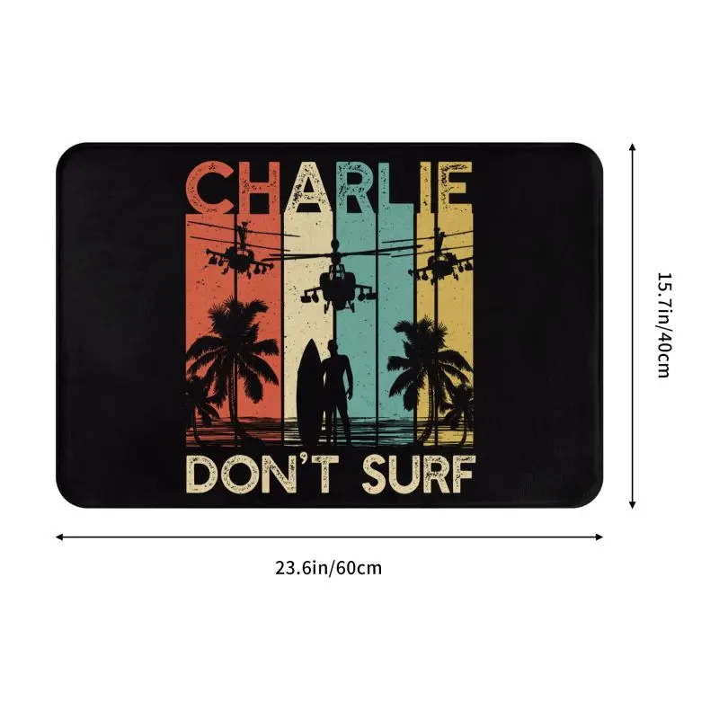 Évjárat Charlie nem Surf Bejárati Ajtó Mat Vízálló Katonai Vietnami Háború Apokalipszis Most Lábtörlő Emelet Fürdő Belépő Szőnyeg Szőnyeg - 2