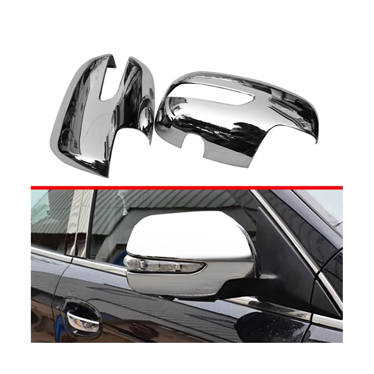 1Pair Autó Visszapillantó Tükör Fedezze Kárpitozás, Luxgen 7 SUV U7 2011-2017 Oldalsó visszapillantó Tükörbe Chrome Dekoratív Védő Sapka - 3