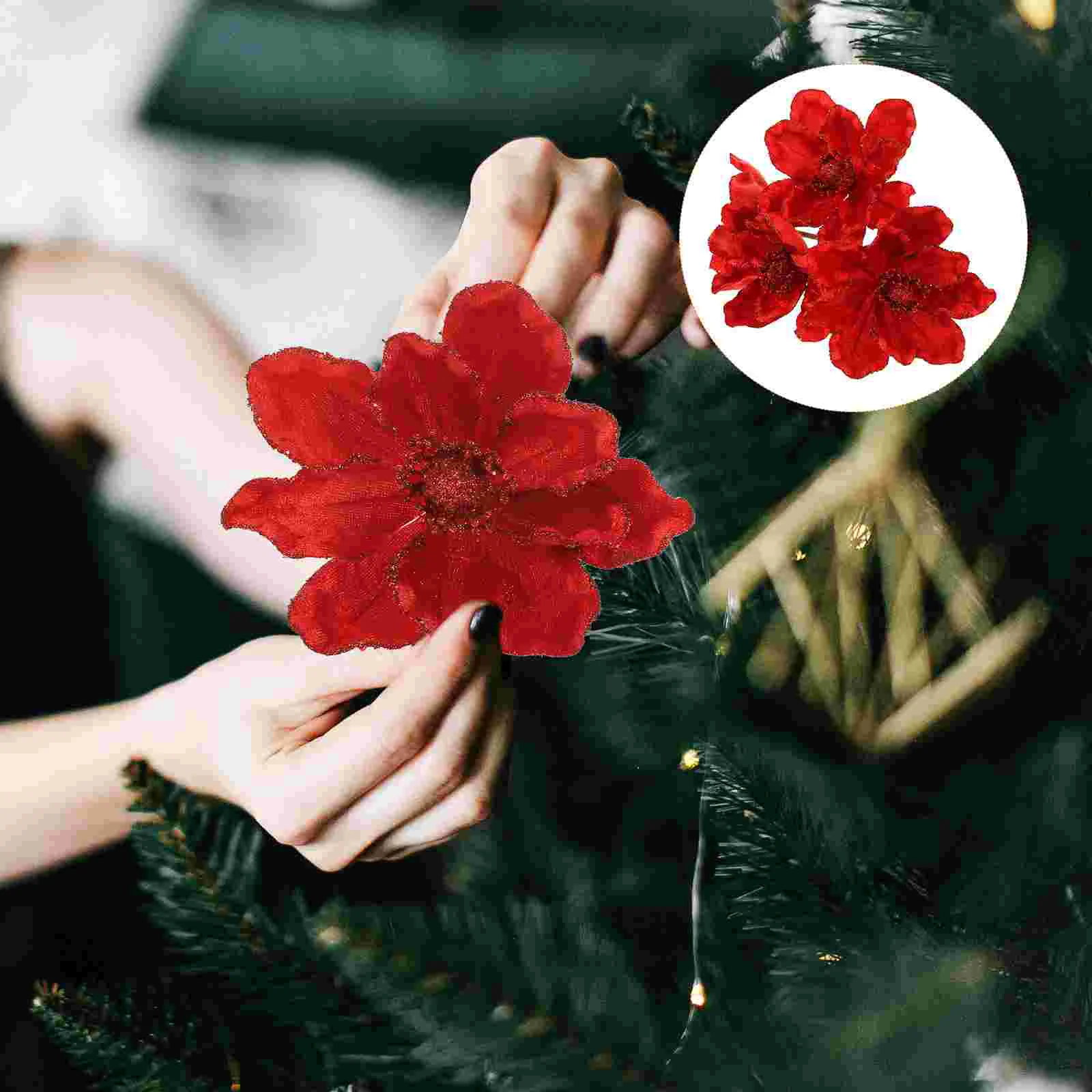 4 Db Karácsonyfa Virágkötészeti Karácsonyi Dísz Díszek Party Szövet Mesterséges Esküvői Garland - 3