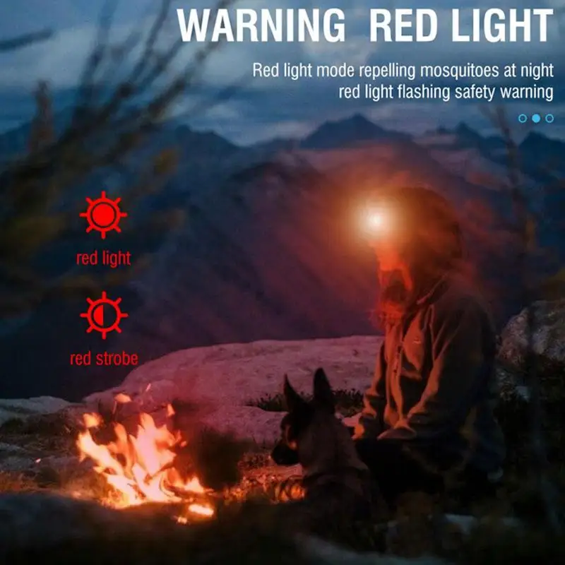 Az újratölthető LED Fényszóró fényszóró Újrafelhasználható Fényes LED Fényszóró Zseblámpa, A Futó Horgászat Kerékpározás Kemping Kültéri - 3