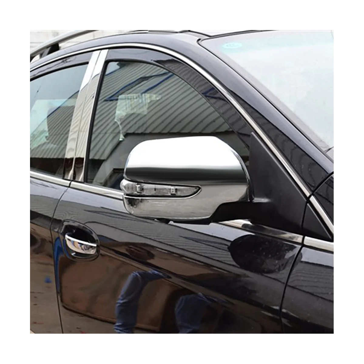 1Pair Autó Visszapillantó Tükör Fedezze Kárpitozás, Luxgen 7 SUV U7 2011-2017 Oldalsó visszapillantó Tükörbe Chrome Dekoratív Védő Sapka - 4