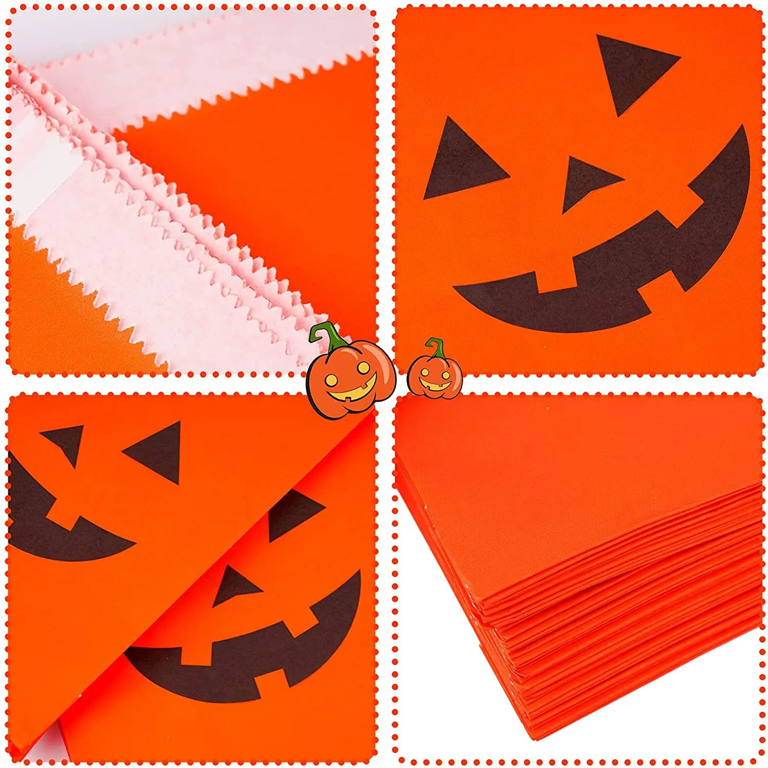 25pcs Halloween Papír Ajándék Táskák Tök Szellem Édesség Süti Táskák Gyerekeknek Ajándék Csomagolás Zsák Csokit vagy Csalunk Halloween Dekoráció - 4