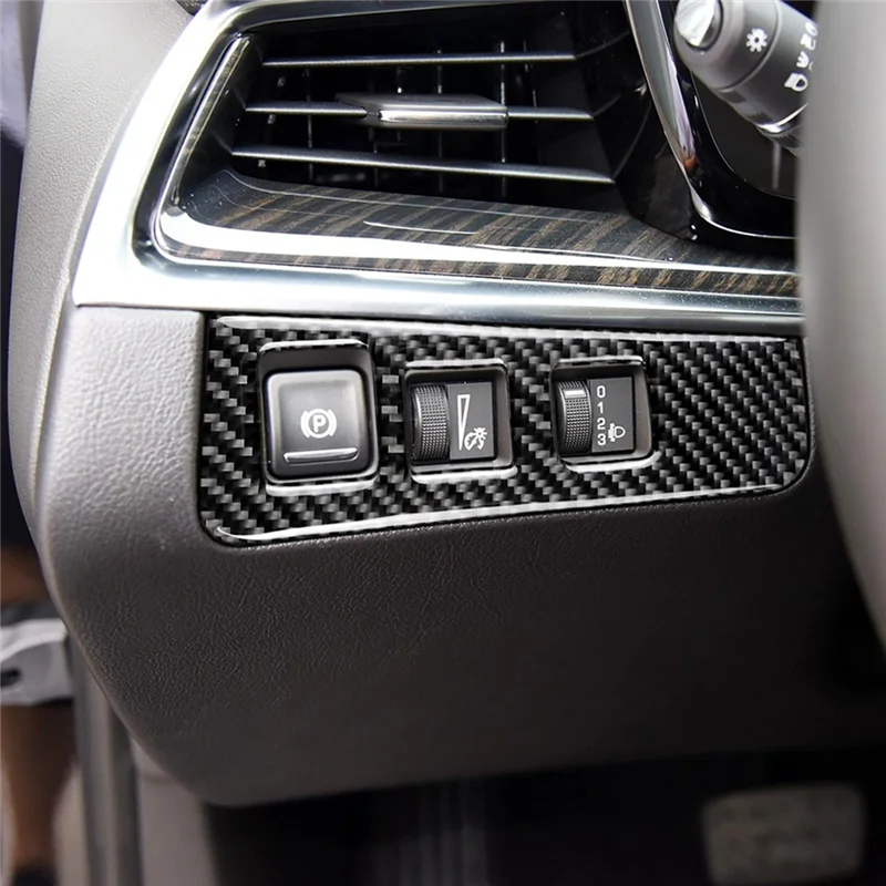 Autó Fényszóró Kapcsoló Panel Fedél Trim Matrica Szénszálas a Cadillac XT5 2016 2017 2018 2019 2020 Tartozékok - 4