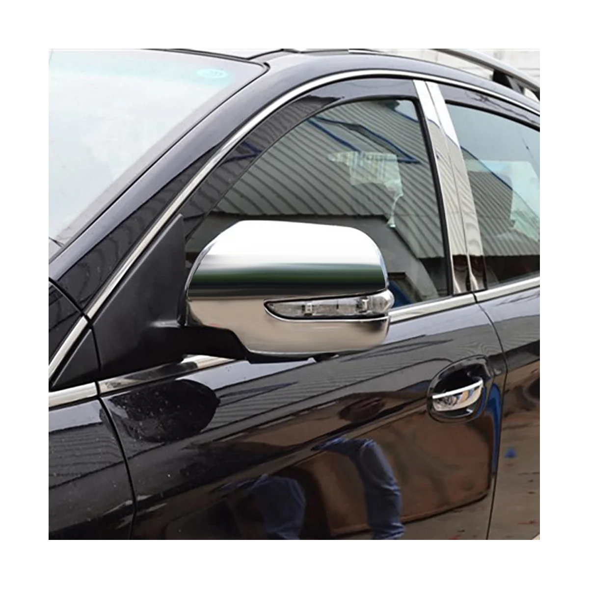 1Pair Autó Visszapillantó Tükör Fedezze Kárpitozás, Luxgen 7 SUV U7 2011-2017 Oldalsó visszapillantó Tükörbe Chrome Dekoratív Védő Sapka - 5