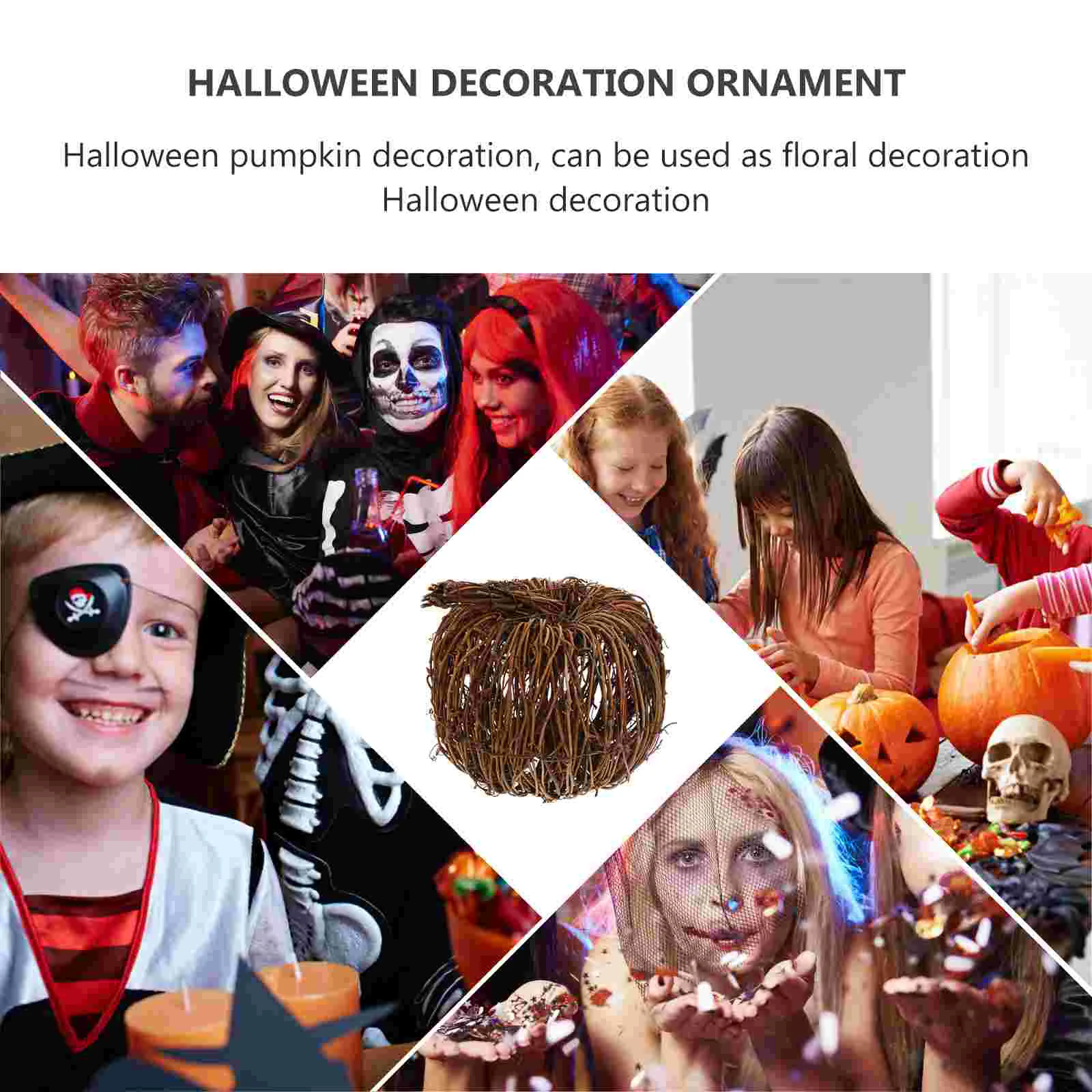 Halloween Dekoráció Parti Elrendezés Ünnepi Dísze, Kültéri Dekoráció Rattan Szövet Tök Esik Takraw - 5